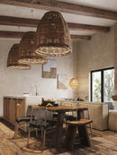 Axyaa Handmade Rattan Pendant Lamp for Seaside Resort Living Kitchen