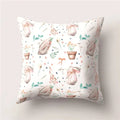 Tropical Cactus Flower Cat Print Pillow Cover 45X45CM for Home Sofa Chair