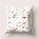 Tropical Cactus Flower Cat Print Pillow Cover 45X45CM for Home Sofa Chair