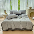 Axyaa Cotton Summer Quilt Set - Breathable Machine Washable Lightweight Bedding