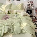 Axyaa Washed Cotton Bedding Set, Brief Style, Duvet Cover & Pillowcase, Twin-Full-Queen Sizing