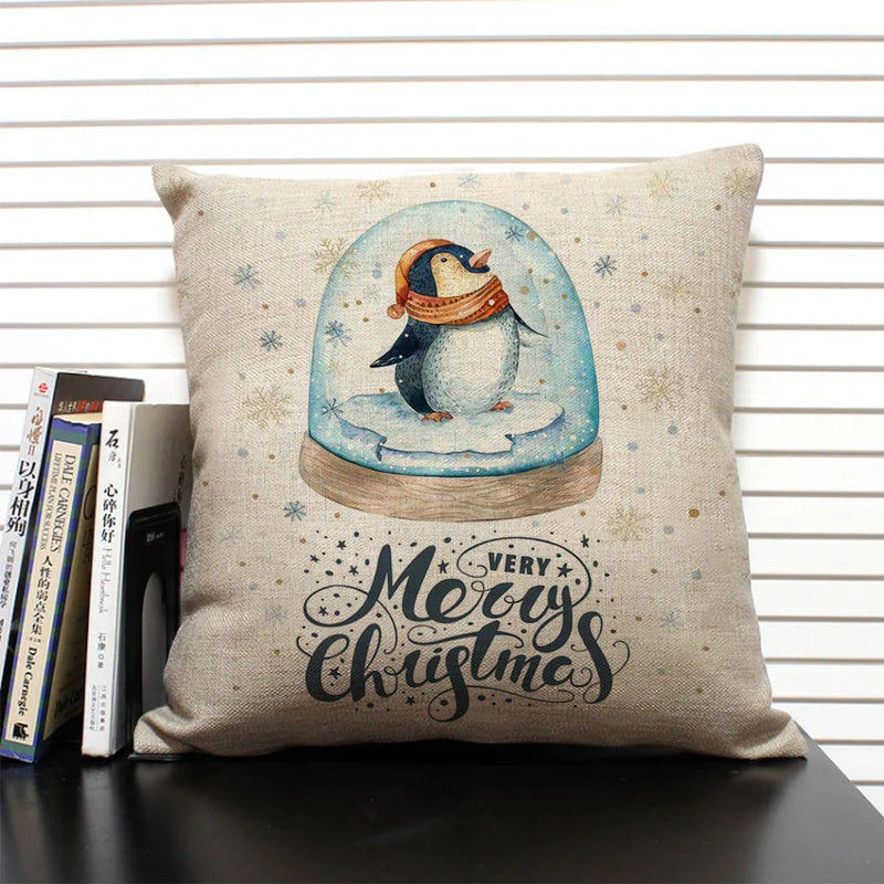 Animal Penguin Cushion Cover 45x45, Axyaa Brand - Cute & Funny Decorative Pillowcase