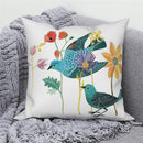 Axyaa Bird Flower Painting Pillow Cover