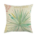 Axyaa Floral Print Linen Pillow Case for Home Decor - 45*45cm