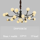 Axyaa Spanish Marble Chandelier Brass Black Finish Dimmable Ceilings Lustre