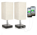 Axyaa Set of 2 Bedside Lamps with 3 Color Temperatures, USB Ports