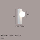 Axyaa Modern White Glass Metal Wall Light for Bedroom, Stairs, Restaurant Sconce