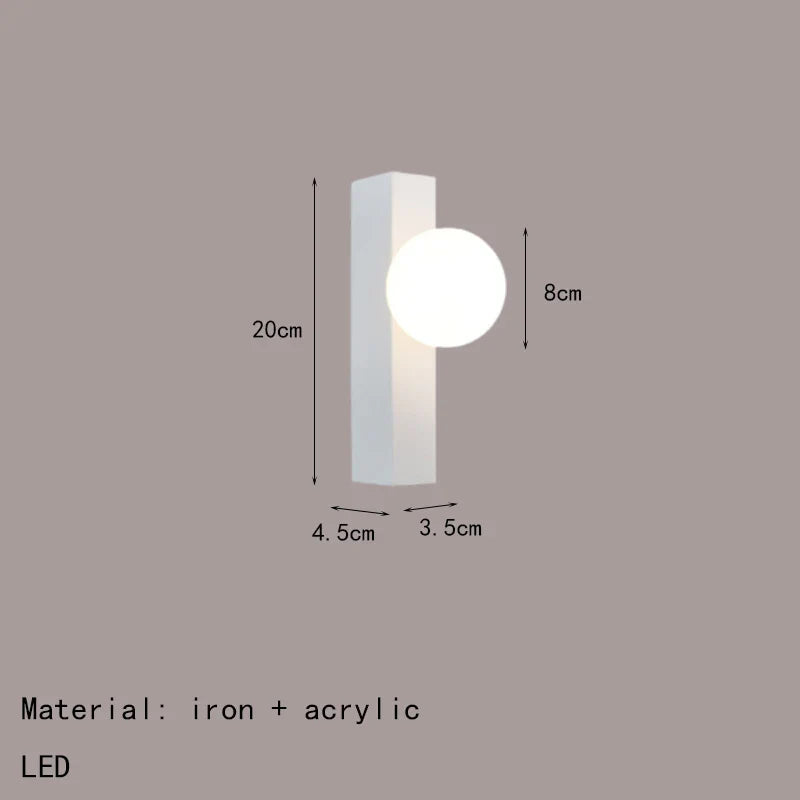 Axyaa White Glass Metal Wall Light for Bedroom, Stairs, Aisle, Restaurant, Sconce