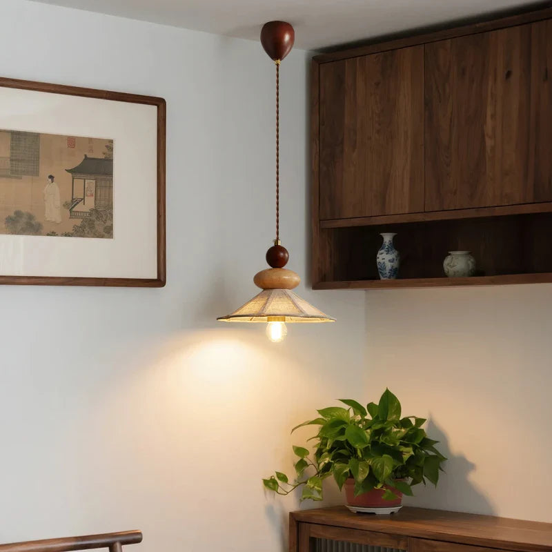 Axyaa Wood Pendant Chandelier for Home Decor and Mood Lighting