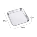 Axyaa Stainless Steel Square Tray Plate for Food Cake Fruit, Creative Snack Dishes