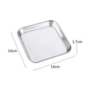 Axyaa Square Stainless Steel Food Tray Plate for Creative Snacking and Dining