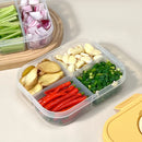 Axyaa Refrigerator Fresh-keeping Box 3/4/6 Grids Onion Garlic Pepper Storage Organizer