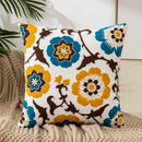 Axyaa Embroidered Flower Linen Cushion Cover 45x45cm