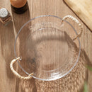 Rattan Glass Plate by Axyaa - Japanese Ins Style Snack Salad Fruit Plate