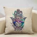Axyaa Hamsa Cushion Cover, Mandala Sofa Pillow Case, 45x45cm