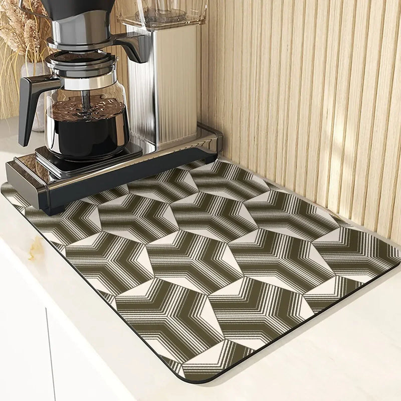 Axyaa Yellow Non-Slip Diatoms Drying Mat for Kitchen Counter-Limited Offer!