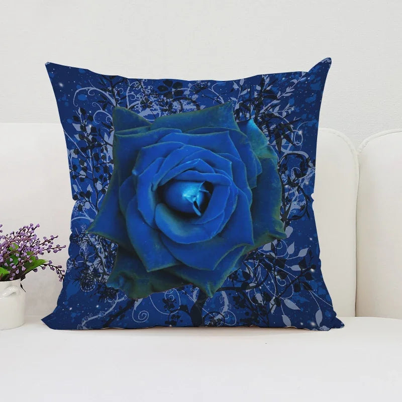 Axyaa Rose Flowers Decorative Pillow Cover 45x45 Cushion Cover Cases Home Decoration