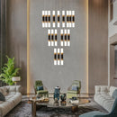 Axyaa Luxury Crystal LED Stair Chandelier - Minimalist Indoor Hanging Lamps