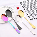Axyaa Stainless Steel Salad Spoon Fork Set Unique Flatware Cutlery Dining Utensils