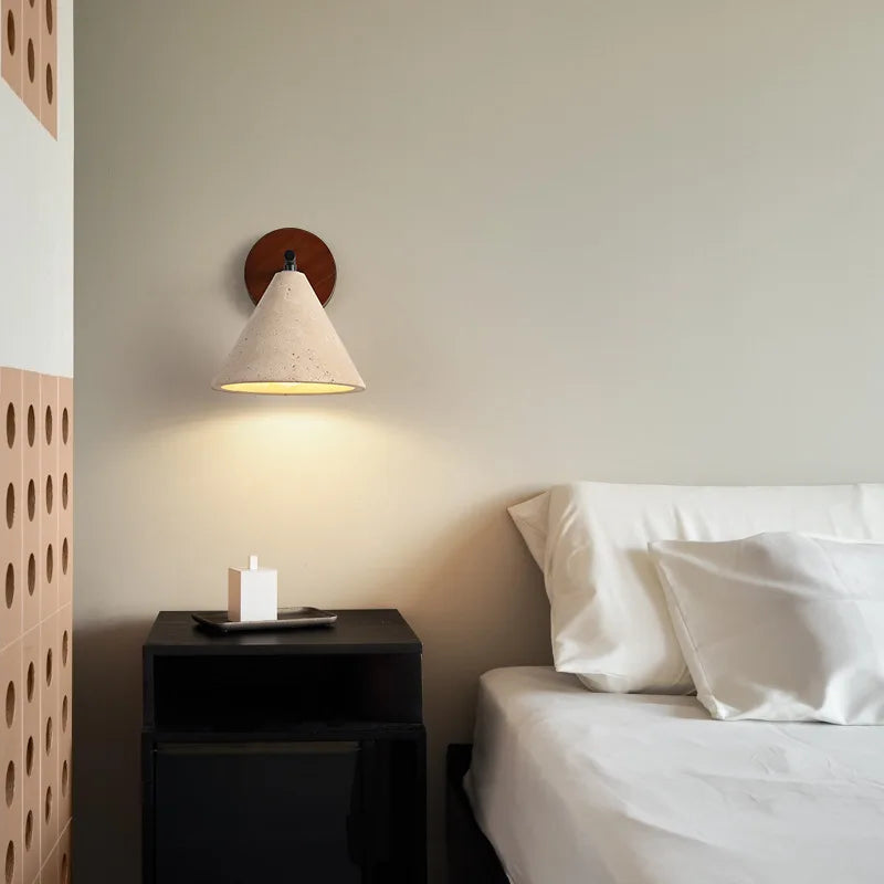 Axyaa Travertine Stone Sconce Wall Lamp with E27 Bulb