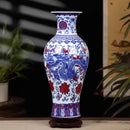 Axyaa Blue and White Porcelain Antique Vase Home Decoration