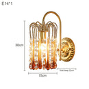 Teardrop Crystal Copper Wall Lamp Romantic Luxury Bedroom Lighting by Axyaa