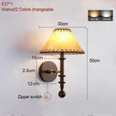 Nordic Bedroom Wall Lamp by Axyaa: Solid Wood, Fabric Shade, Retro Design