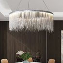 Axyaa LED Tassel Pendant Chandelier: Modern Luxury Chain Lamp for Hotel Lobby & Living Room