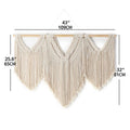 Axyaa Macrame Wall Hanging Tapestry Wooden Stick Boho Decor Tassel Curtain • Hand-Woven Wedding Backgrou