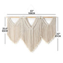Axyaa Macrame Wall Hanging Tapestry Wooden Stick Boho Decor Tassel Curtain • Hand-Woven Wedding Backgrou