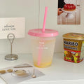 Axyaa Kawaii Straw Lid Tumbler Portable Reusable Drinking Bottle
