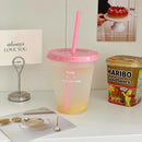 Axyaa Kawaii Straw Lid Tumbler Portable Reusable Drinking Bottle