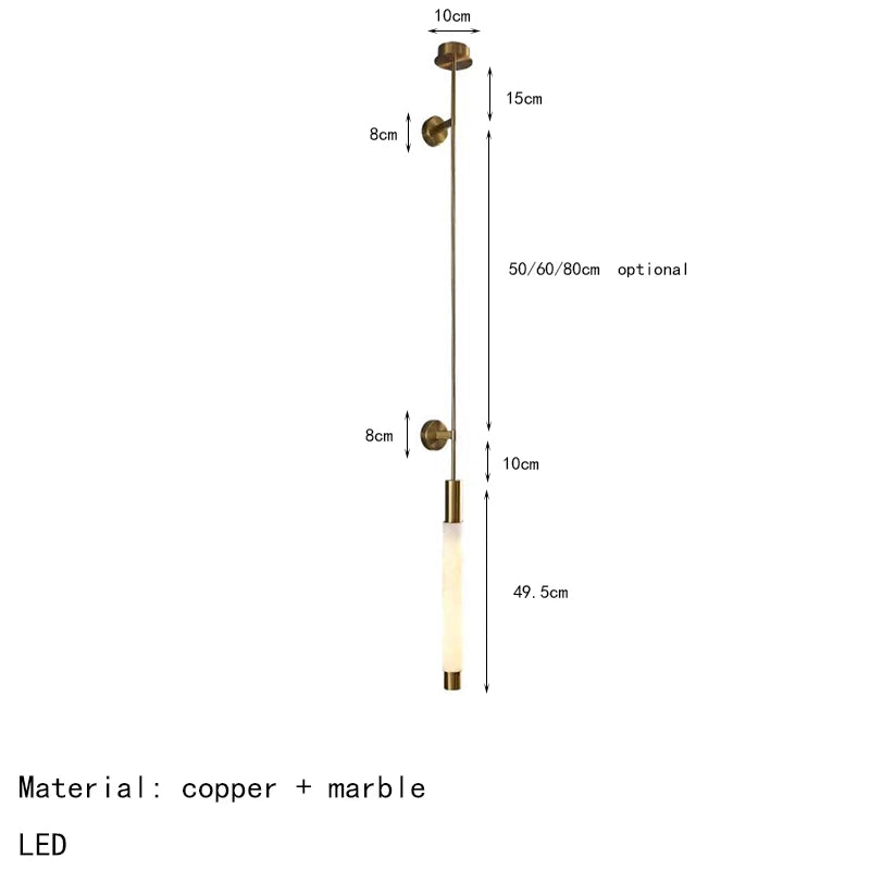 Axyaa White Marble Copper Sconce Light for Hotel Hall Room