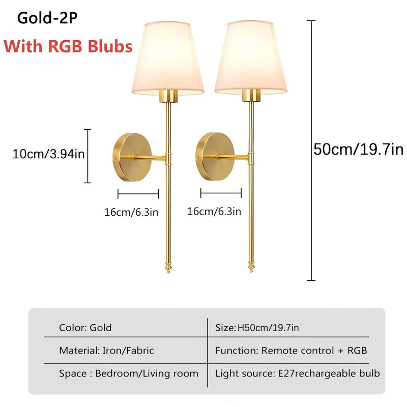 Axyaa RGB LED Wall Lamp 1200mA 40*16cm Portable Interior Luminaire for Bedroom & Hallway