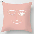 Axyaa Cloud Moon Star Pattern Pillowcase White Grey Letters Printed Home Decor