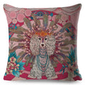 Axyaa Dragon Fox Firebird Linen Cushion Cover 45*45cm