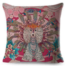 Axyaa Dragon Fox Firebird Linen Cushion Cover 45*45cm
