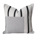 Axyaa Modern Living Room Sofa Pillow with Black and White Stitched Cushion