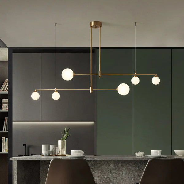 Axyaa Glass Ball Chandelier: Nordic Ceiling Lights for Dining Room, Kitchen, and Restaurant