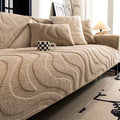 Axyaa Plush Sofa Seat Cushion Non-Slip Slipcover Pad - Gray Home Decor Protection