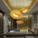 Axyaa Bamboo Weaving LED Pendant Light Chandelier Vintage Rattan Woven Lamp