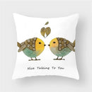 Axyaa Decorative Cushion Cover Throw Pillow 45*45 Sofa Flower Bird Animal Pillowcase