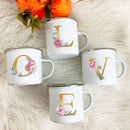 Floral Enamel Mugs: Vintage Design by Axyaa - Perfect for Coffee, Tea, and Desserts