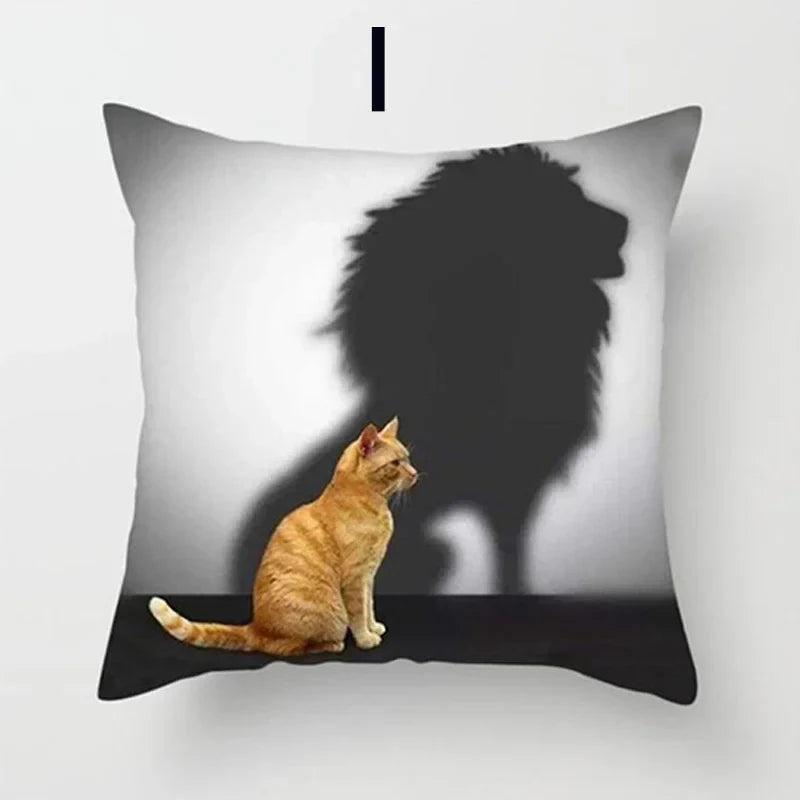 Cat Pattern Cushion Cover 45x45cm - Ideal Sofa & Home Decor Gift by Axyaa