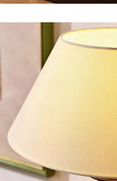Axyaa Brown Wood Table Light with E27 Fabric Shade for Scandinavian & Bohemian Decor