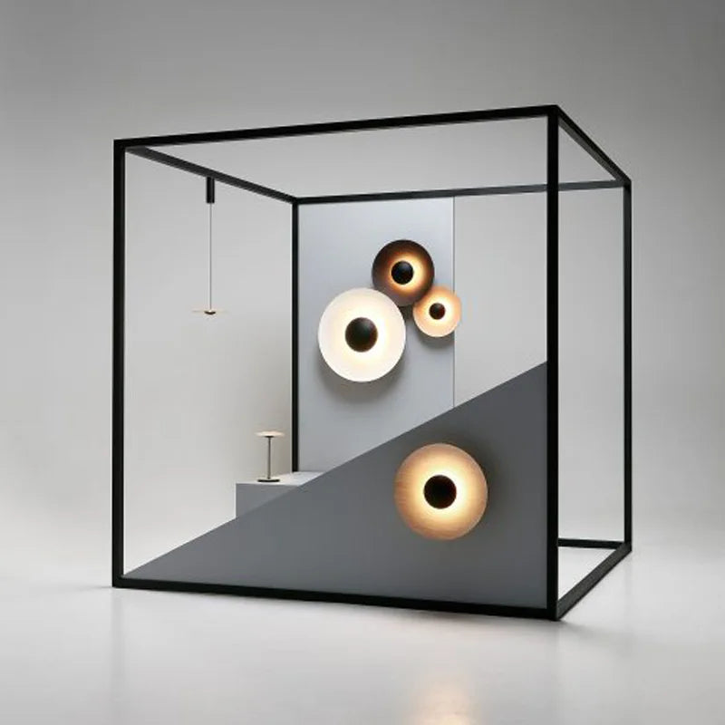Axyaa Round Nordic Wall Sconce: Aluminum Modern Fashion Light for Bedroom