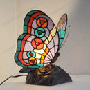 Axyaa Butterfly Night Light: Stained Glass Tiffany Style LED Table Lamp Art Decoration
