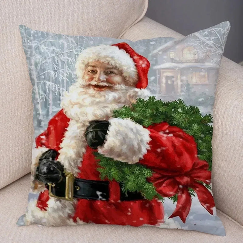 Christmas Santa Claus Pillowcase - Axyaa Christmas Day Party Sofa Decoration Gift