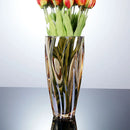Axyaa Crystal Glass Vase: Modern Large-Mouthed Vase for Living Room and Entrance Decor