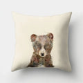 Axyaa Minimalist Spring Tree Landscape Pillow Cover - Bear Penguin Cartoon Animal Pillowcase
